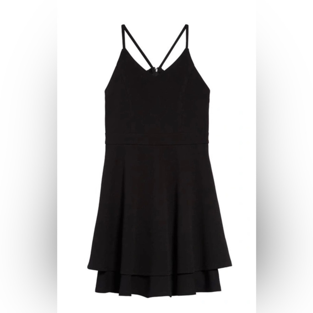Nordstrom Black skater dress girls 14 NWT